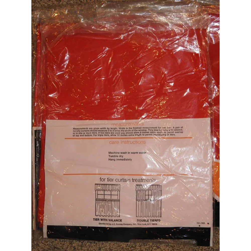 (4) NEW Vintage JC Penney Novelty Tier Curtains 68